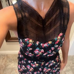 Free People black/floral top